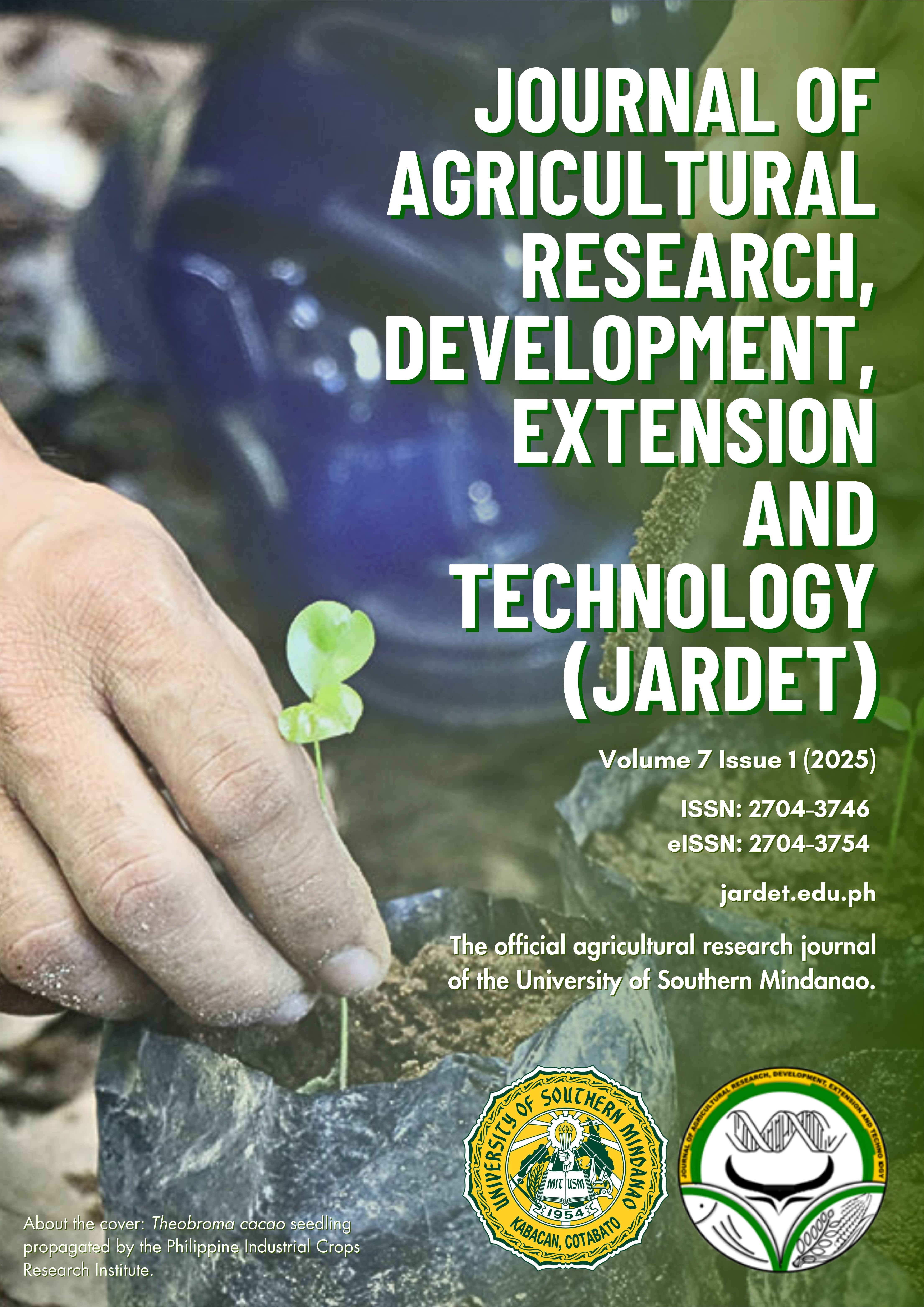 Theobroma cacao seedling propagated by the  Philippine Industrial Crops Research Institute (PICRI).